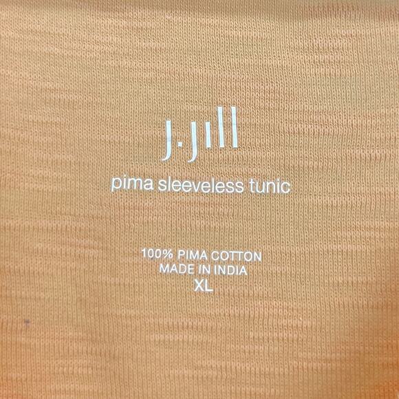 J. JILL Pima Cotton Sleeveless Tunic Tank Top Orange Peach Size XL - Picture 3 of 9